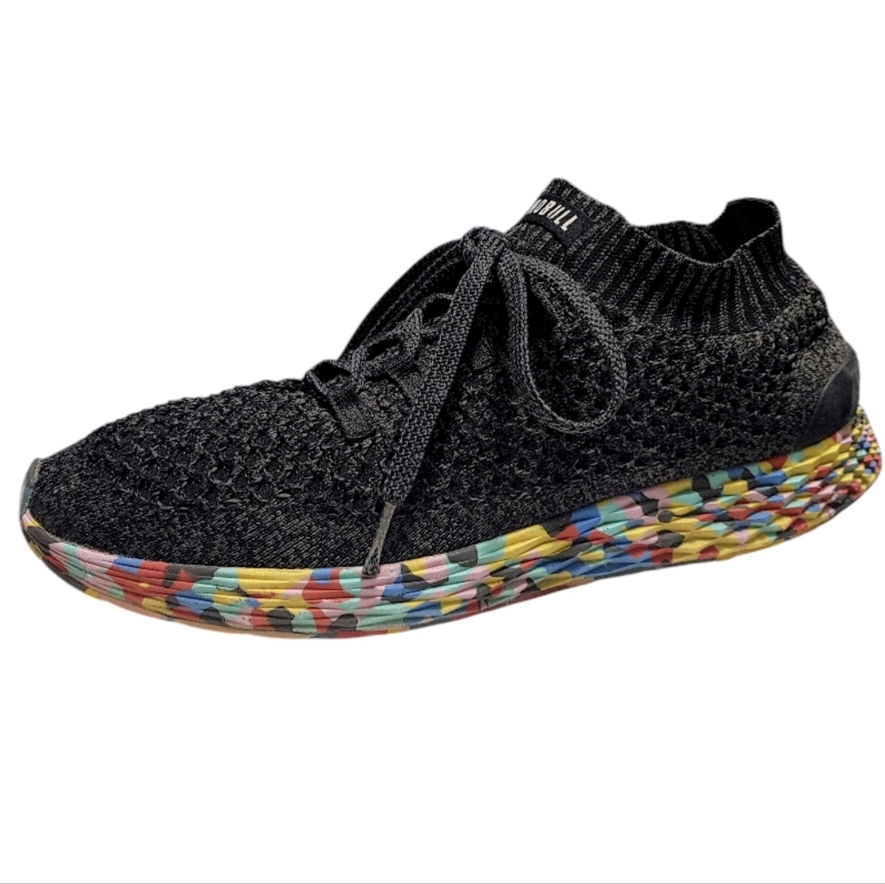 Nobull Wild Aspire Knit Black Stretch Rainbow CrossFit Sneakers Mens Size 13